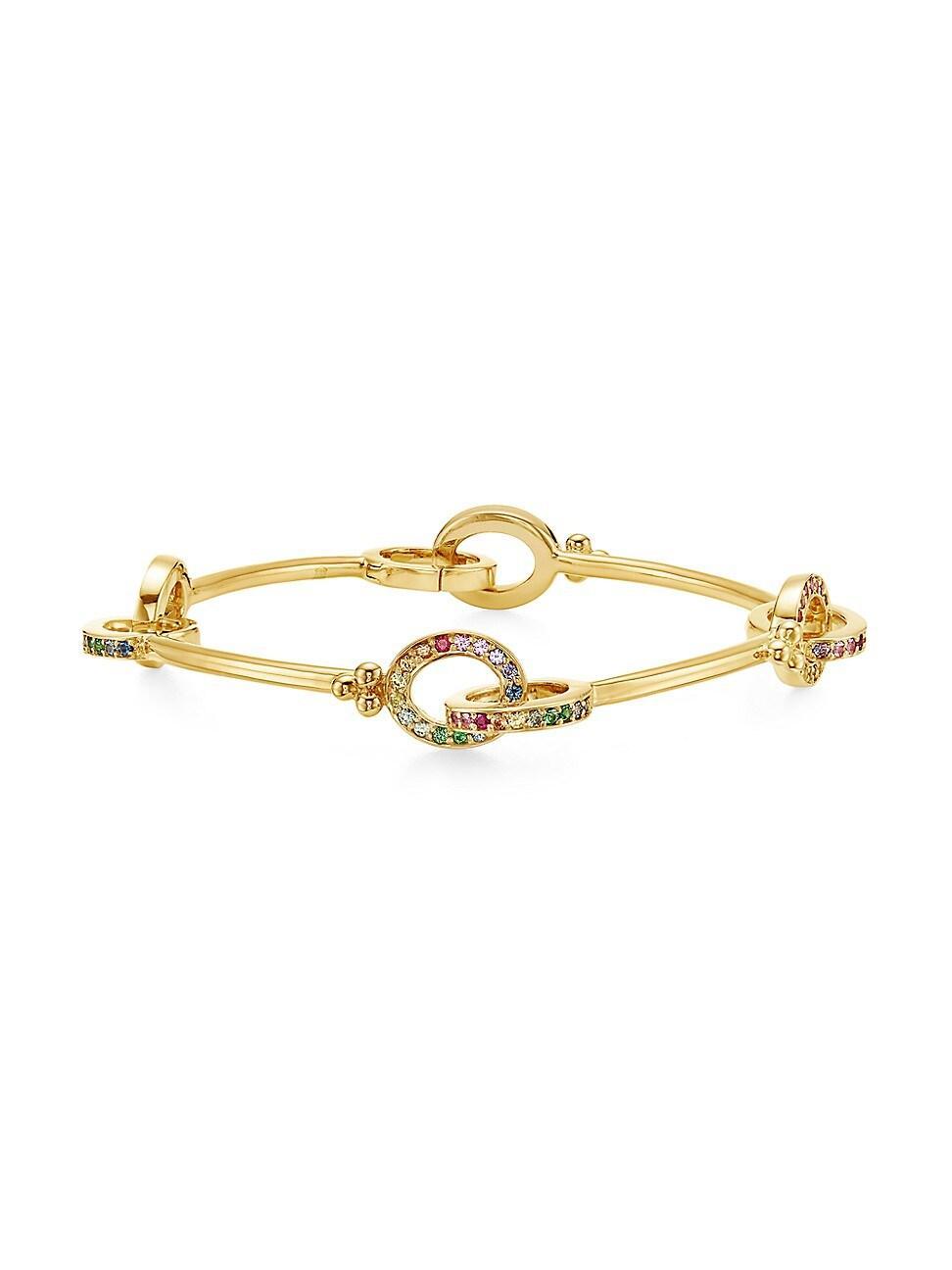 Womens Celestial 18K Yellow Gold & Multi-Stone Orsina Link Bracelet Product Image