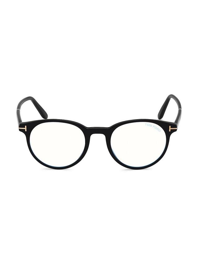 Mens 47MM Round Blue Block Optical Glasses Product Image