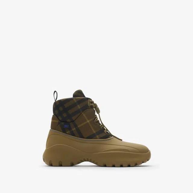 BURBERRY Check Scoot Trek Boots In Furrow Product Image