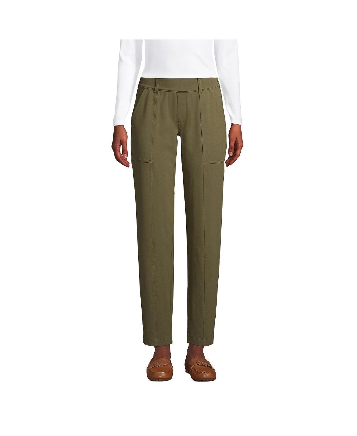 Womens Lands End Starfish Pull-On Utility Ankle Pants Green Moss Product Image