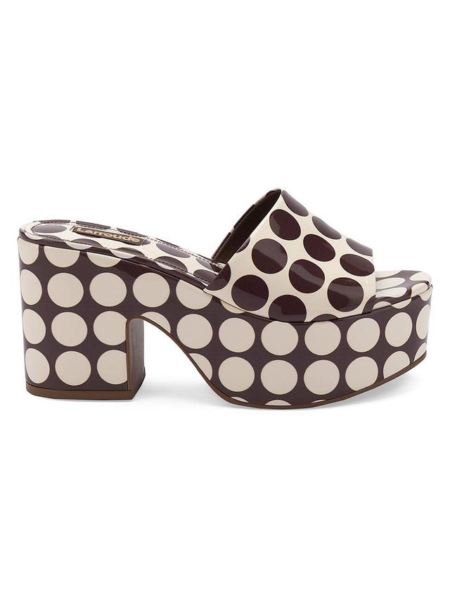 Womens Miso Polka Dot Patent Leather Platform Mules Product Image