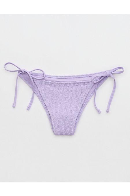 Aerie Shimmery Crinkle Cheekiest Tie Bikini Bottom Women's Product Image