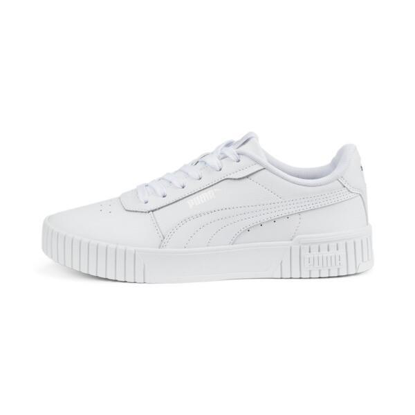 PUMA Carina 2.0 Women's Sneakers in White/Silver Product Image