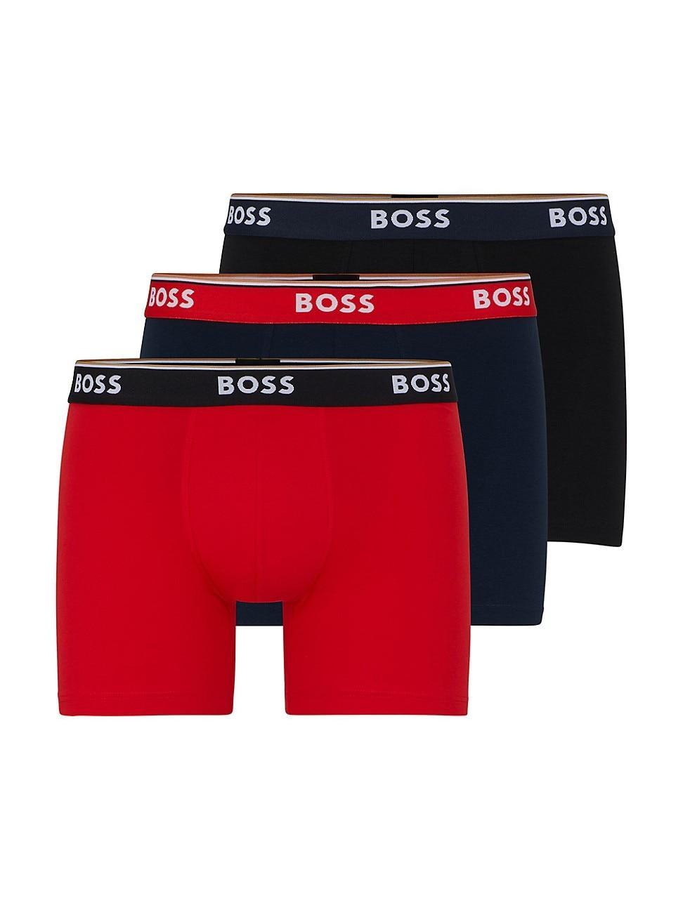 Mens Three-Pack Of Boxer Briefs With Logo Waistband Product Image