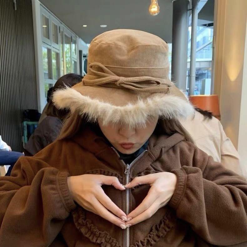 Faux Fur Corduroy Bucket Hat product image