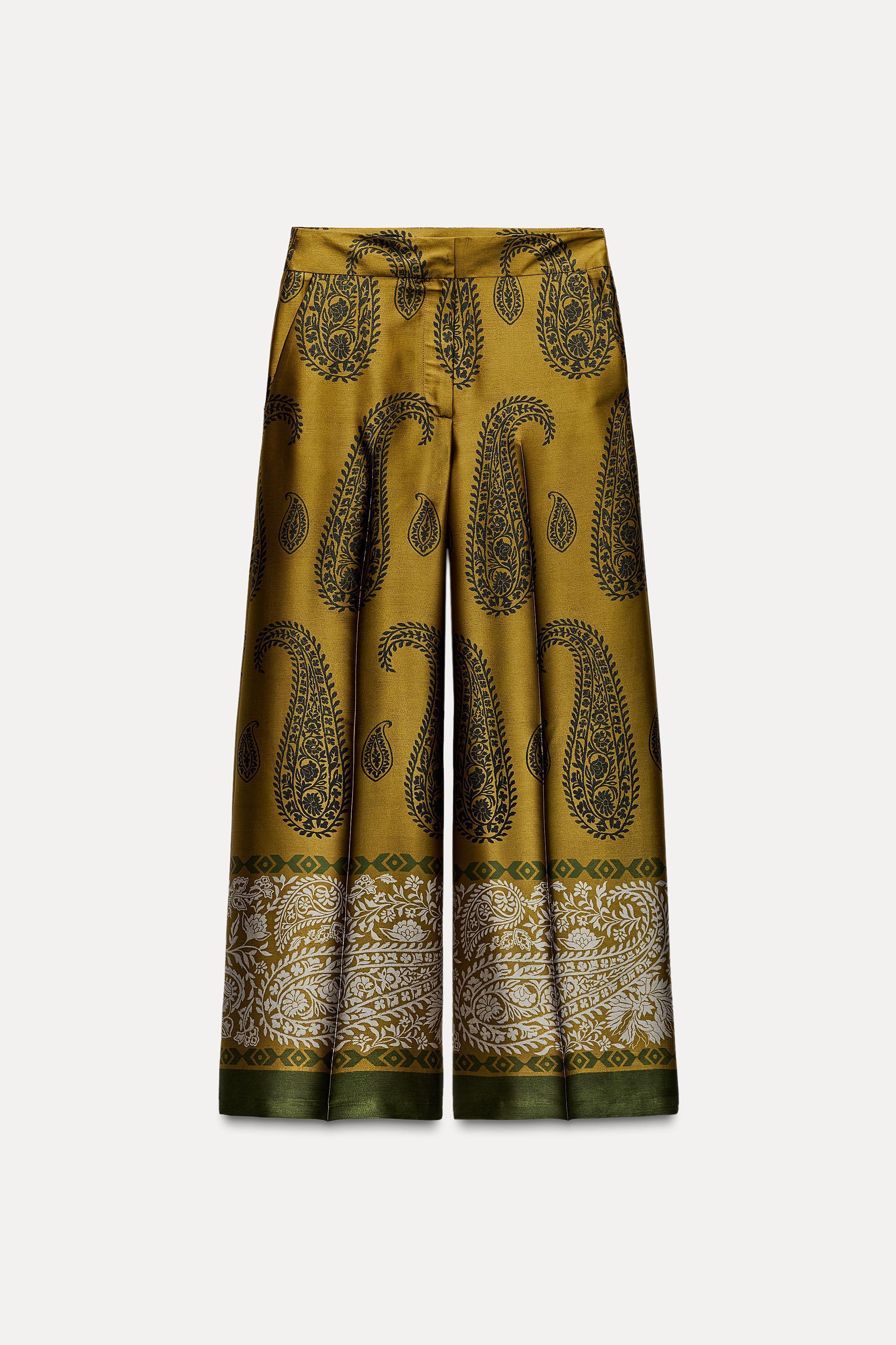 SATIN EFFECT PRINTED PANTS Product Image