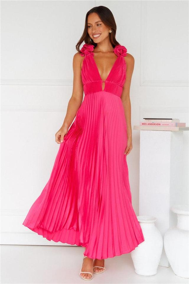 Something Special Satin Midi Dress Pink Product Image