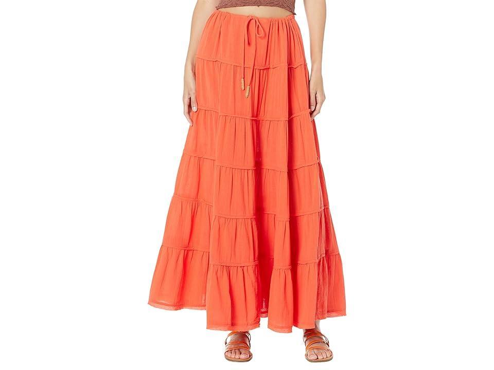 Free People free-est Simply Smitten Tiered Cotton Maxi Skirt Product Image