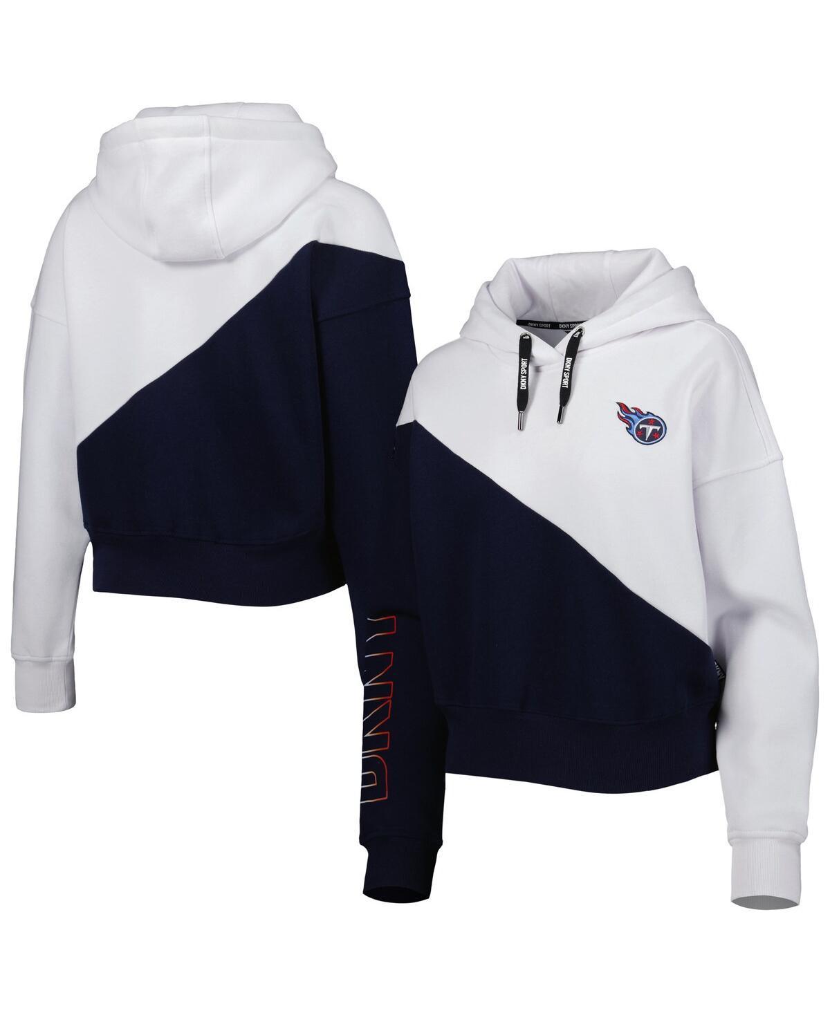 Womens Dkny Sport White Tennessee Titans Bobbi Color Blocked Pullover Hoodie - White Product Image