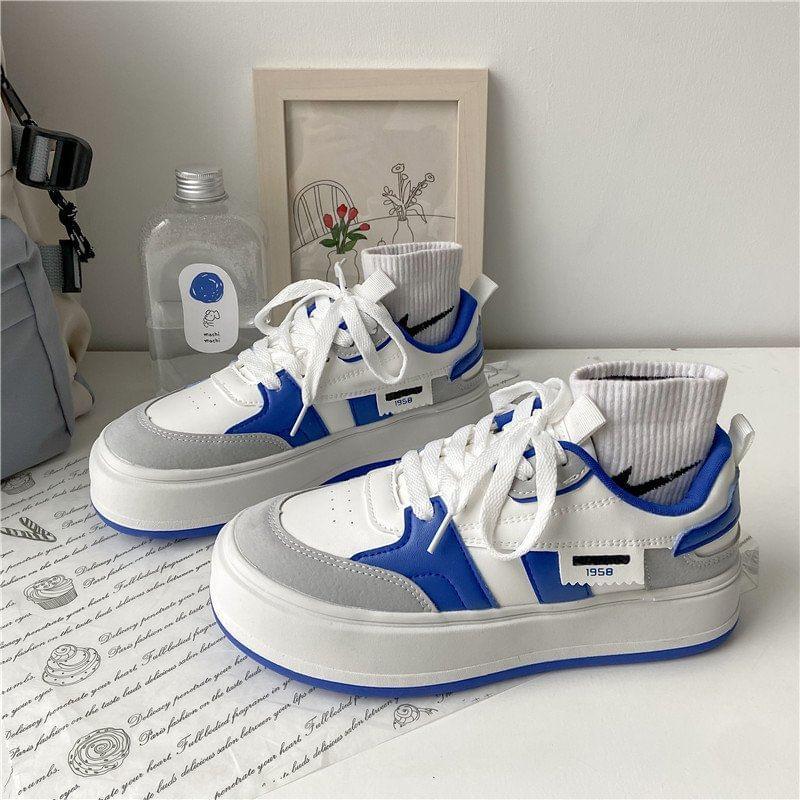 Contrast Trim Platform Sneakers Product Image