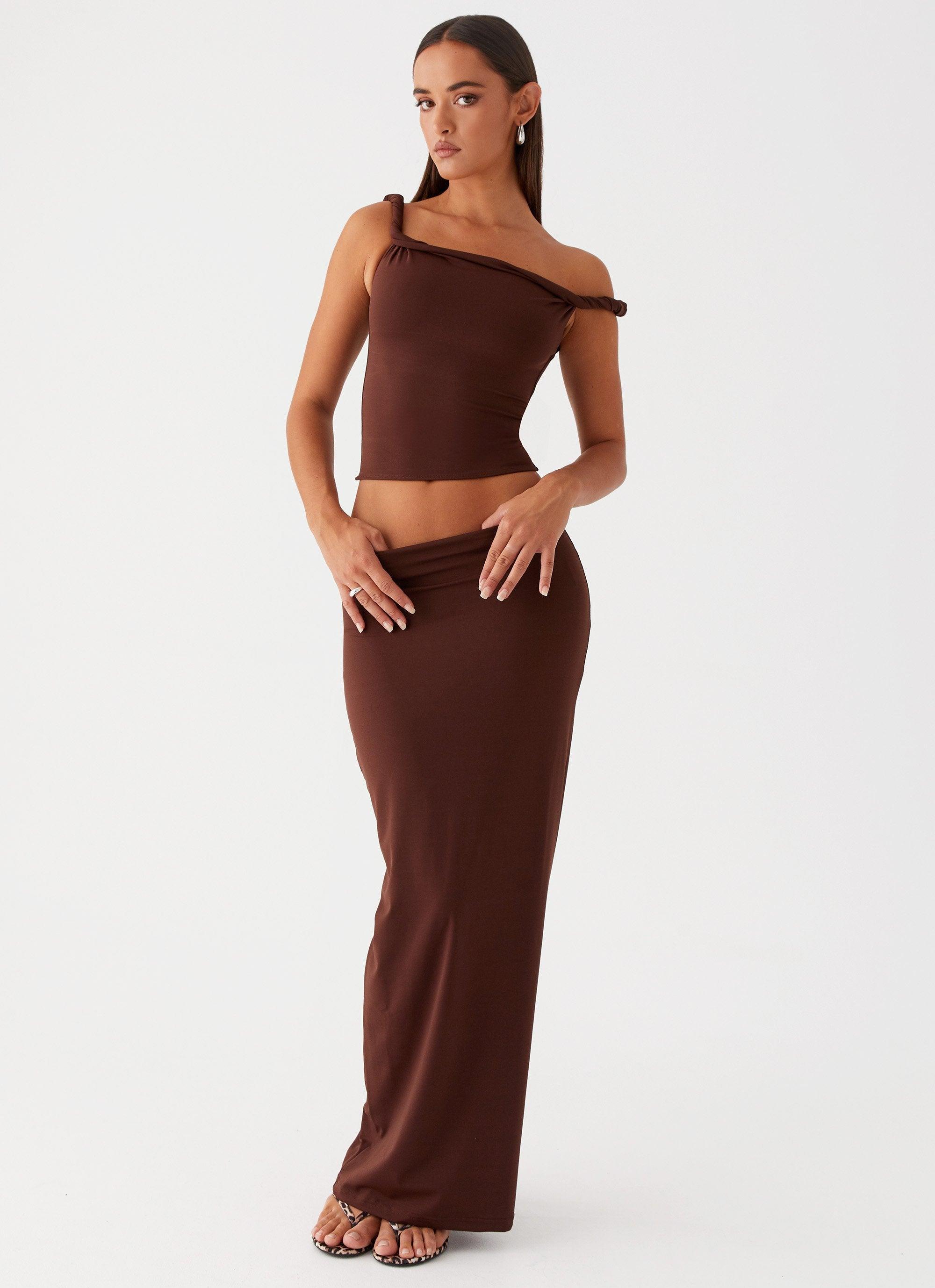 Solace Soul Maxi Skirt - Chocolate Product Image