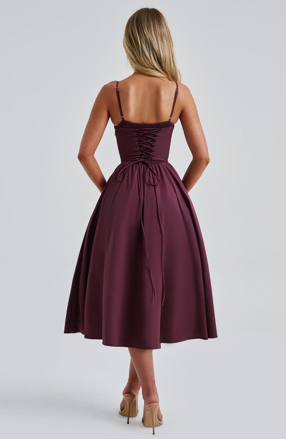 Mariella Midi Dress - Cherry Lacquer Product Image