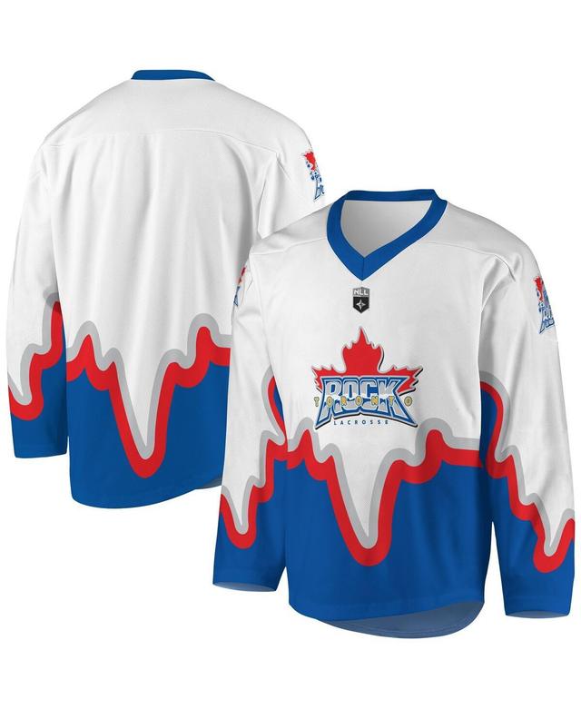 Mens White and Royal Toronto Rock Replica Jersey - White, Royal Product Image