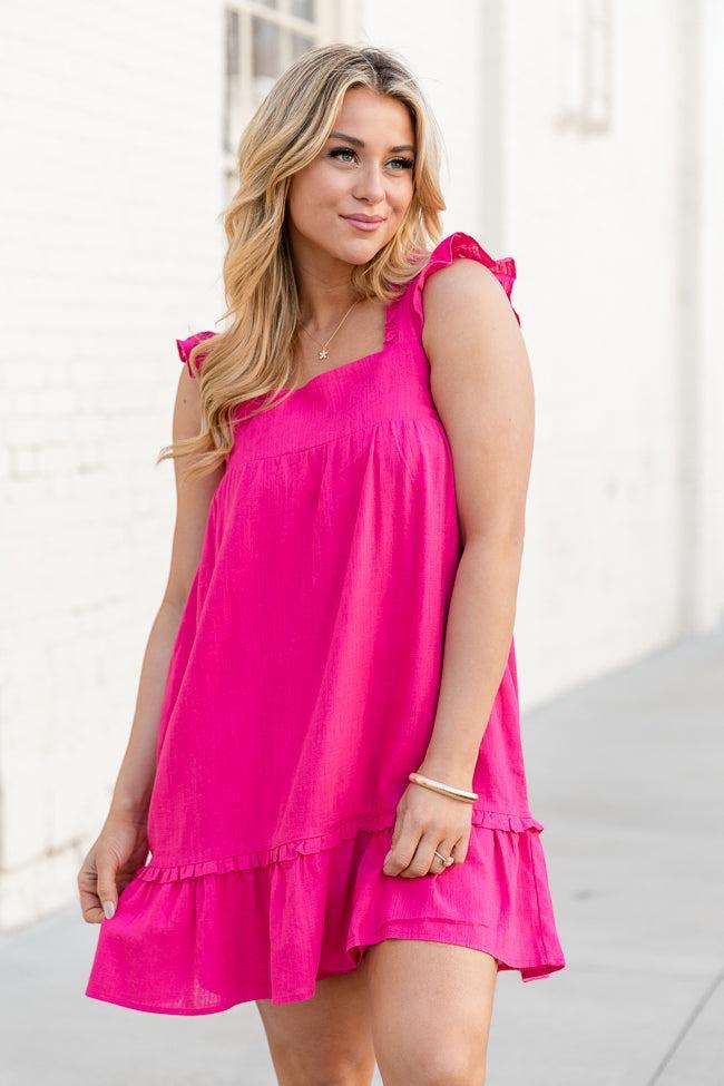 Found My Purpose Hot Pink Square Neck Dress Product Image