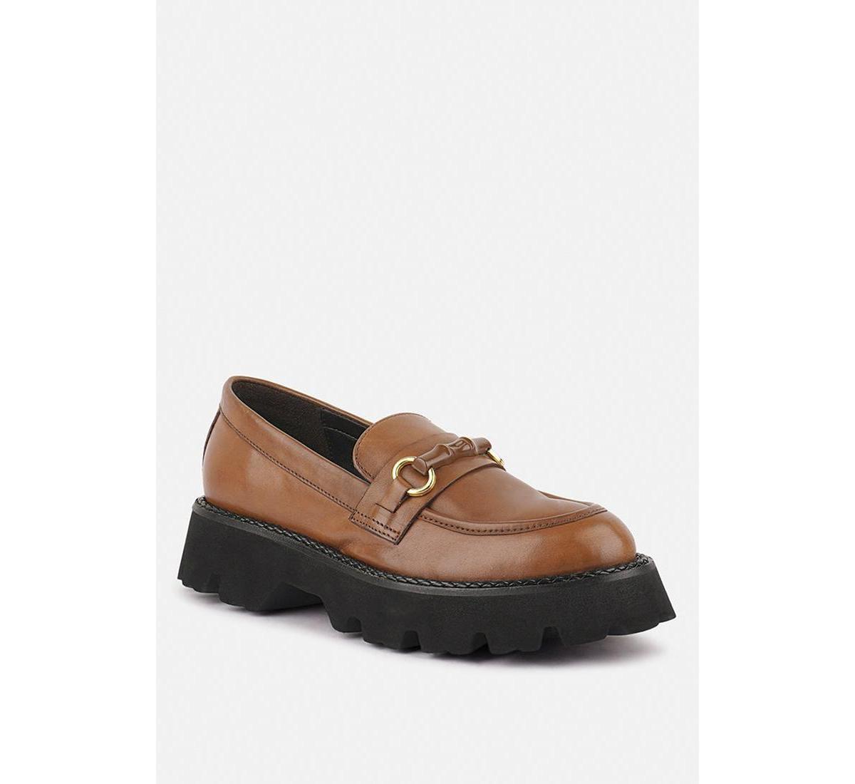 Rag & Co Cheviot Womens Chunky Leather Loafers Product Image