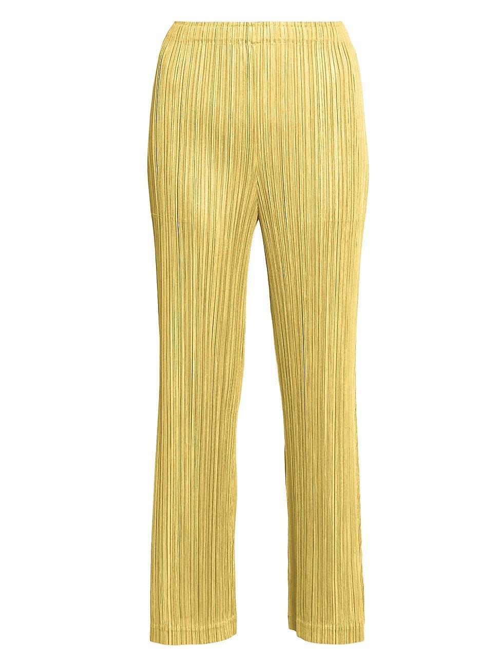 Womens Thicker Bottoms 1 Pleated Straight-Leg Pants Product Image