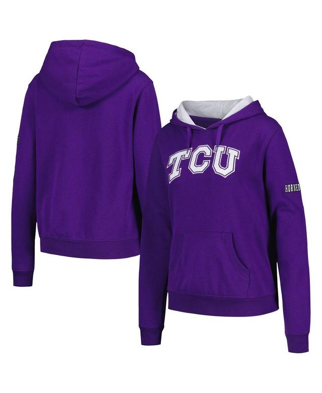 Womens Stadium Athletic Purple Tcu Horned Frogs Big Logo Pullover Hoodie Product Image