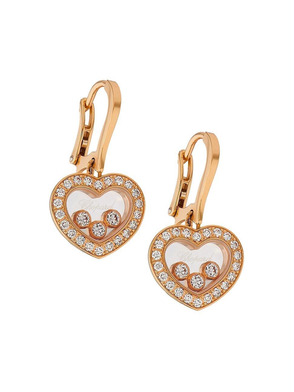 Womens Happy Diamonds 18K Rose Gold & 0.70 TCW Diamond Drop Earrings Product Image