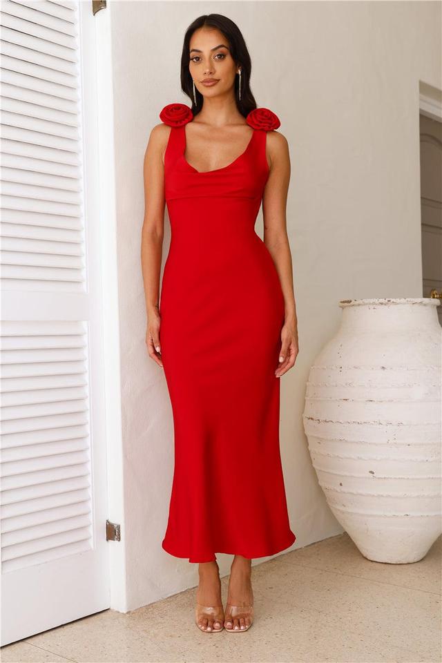 Event Of All Events Satin Maxi Dress Red Product Image