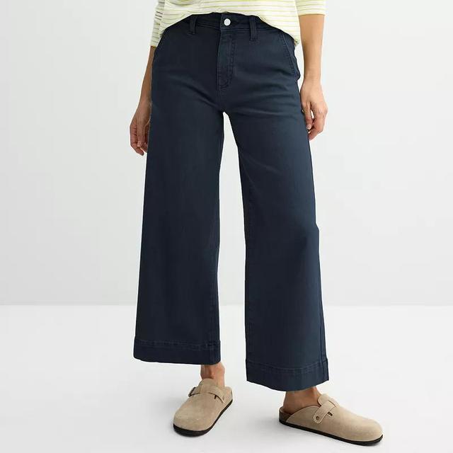 Womens Sonoma Goods For Life Cropped Wide Leg Pants Product Image