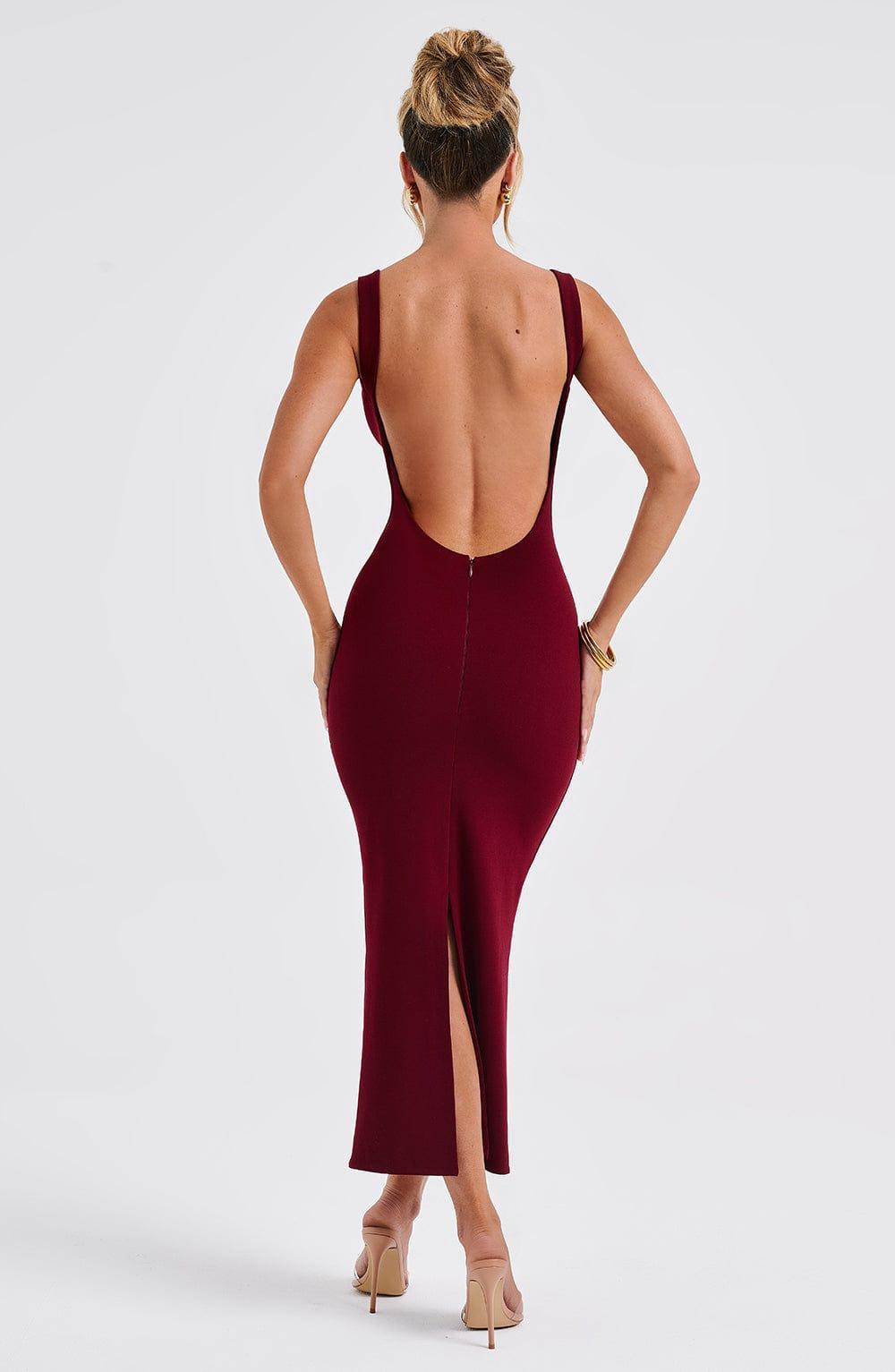 Lucinda Midi Dress - Burgundy Product Image