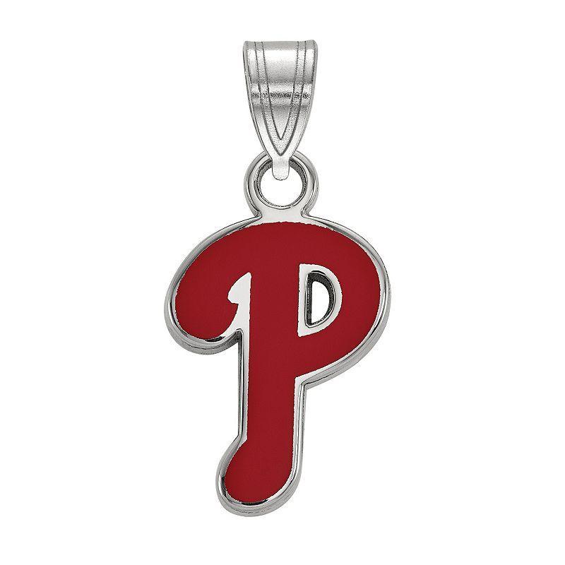 LogoArt Sterling Silver Philadelphia Phillies Small Red Enameled Pendant, Womens Product Image