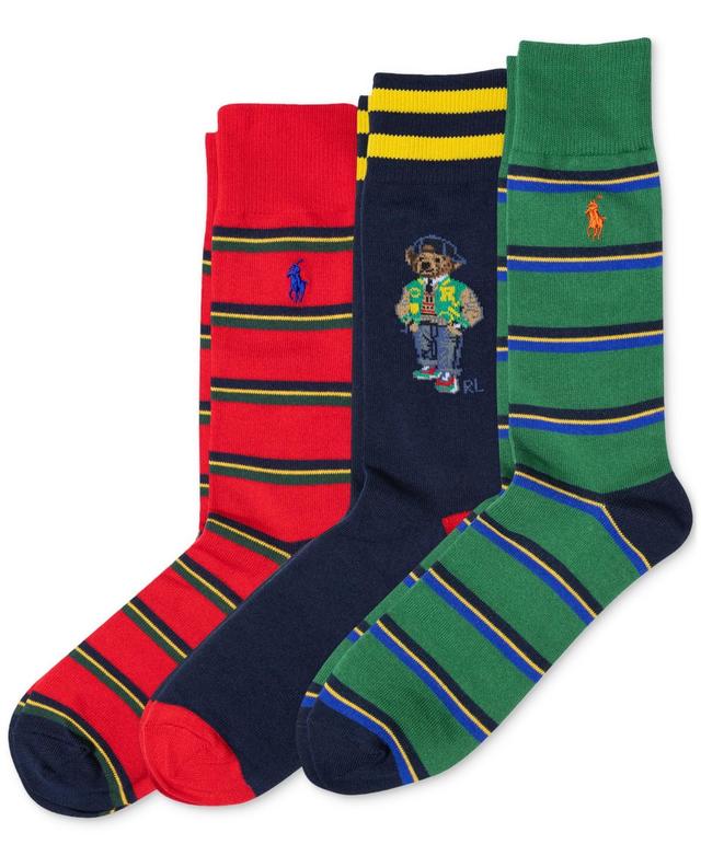 Polo Ralph Lauren Mens 3-Pk. American Heritage Bear Slack Socks Gift Box Product Image