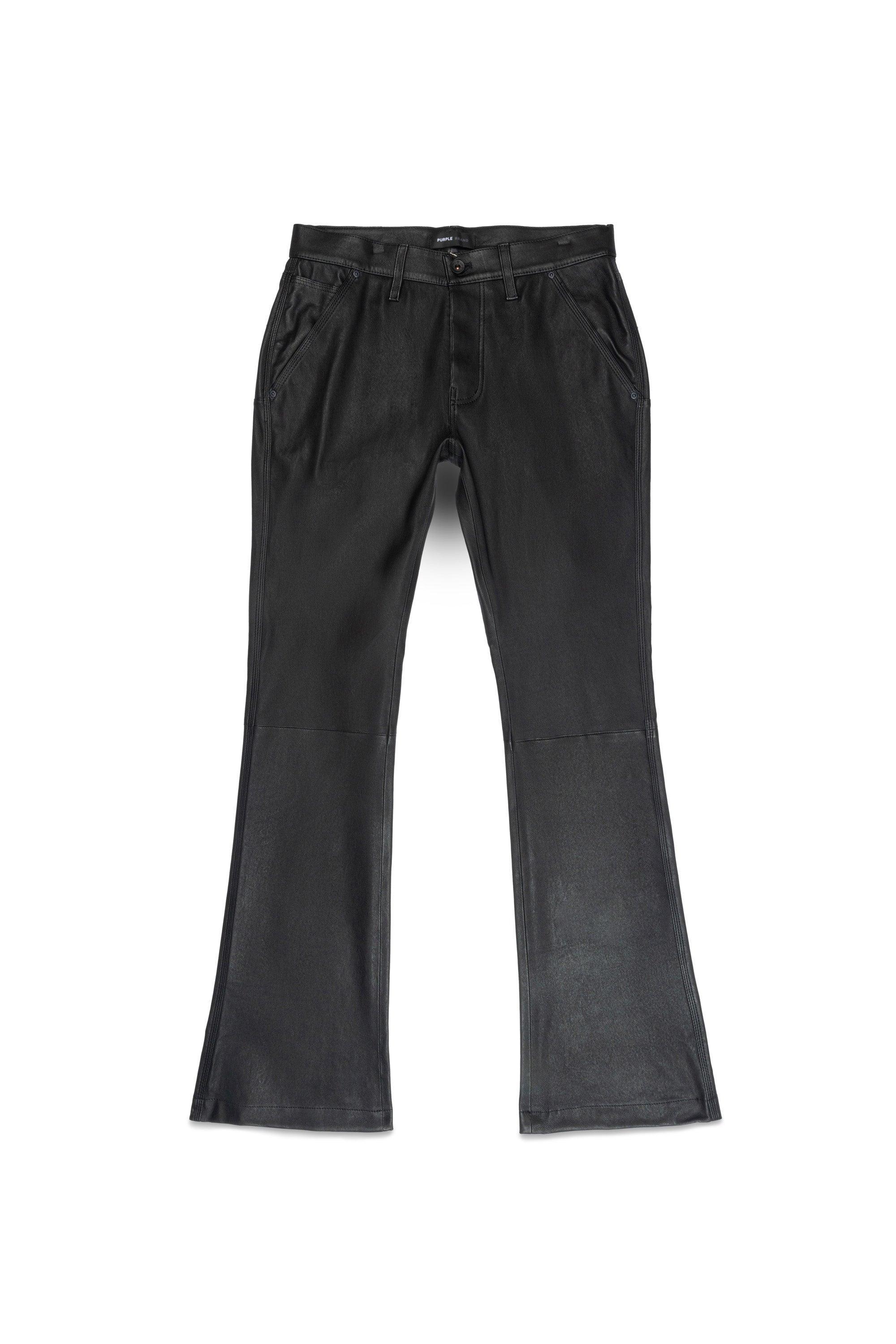 P531 Leather Slim Flare Pants Male Product Image