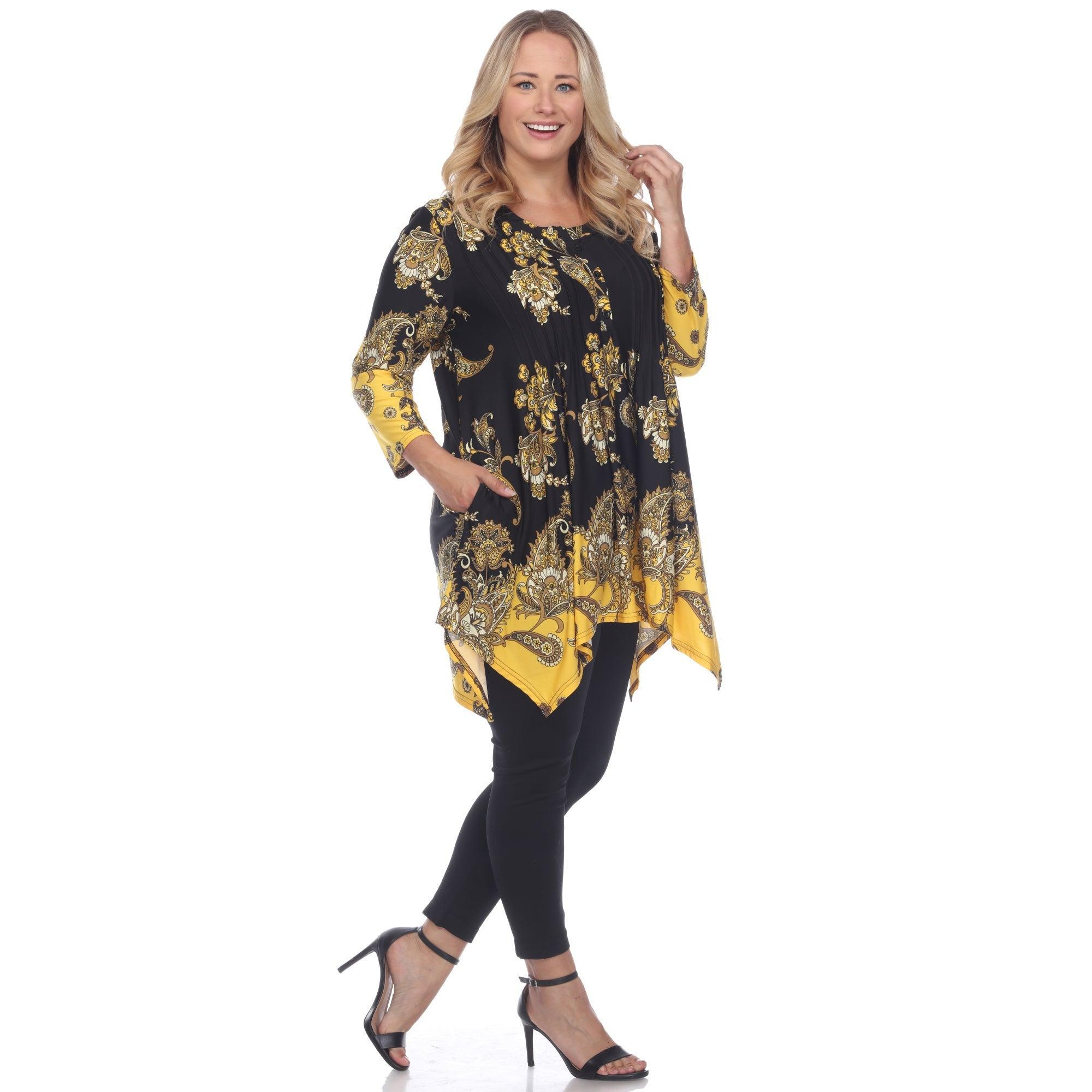 Floral Chain Printed Tunic Top with Pockets - Plus Product Image