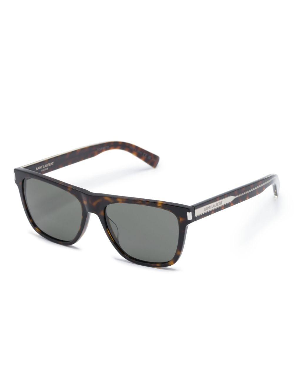 Tortoiseshell-effect Square-frame Sunglasses In Brown Product Image