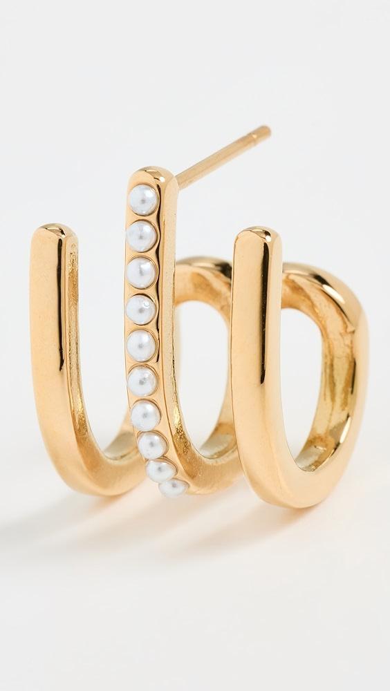 Kenneth Jay Lane Gold Post Huggie Earrings | Shopbop Product Image