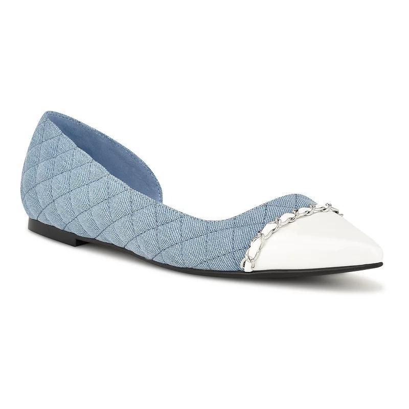 Nine West Breza Womens Slip-on Pointy Toe Dress Flats Light Blue Blue Team Product Image