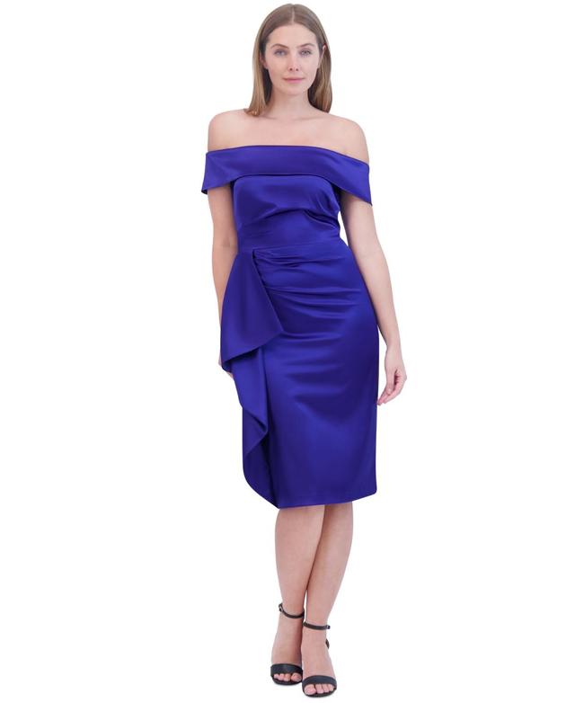 Eliza J Womens Off-The Shoulder Draped Sheath Dress Product Image