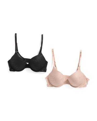 2pk Jacquard T-shirt Bras for Women | Spandex/Nylon Product Image