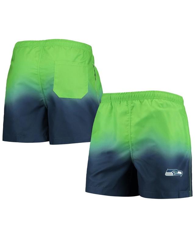 Mens FOCO College Seattle Seahawks Dip-Dye Swim Shorts Blue Product Image