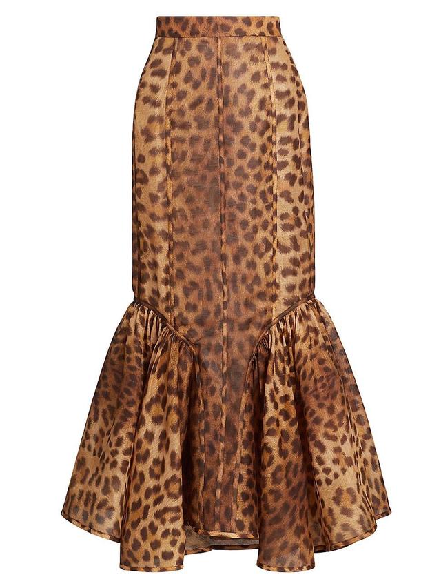 Womens Crush Leopard-Print Paneled Maxi Skirt Product Image