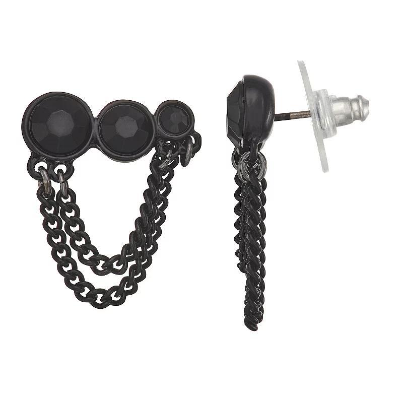 Simply Vera Vera Wang Simulated Crystal Crawler Post Earrings, Womens, Black Product Image