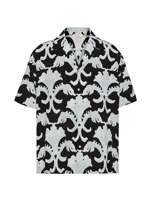 Men's Printed Silk Camp Shirt Product Image