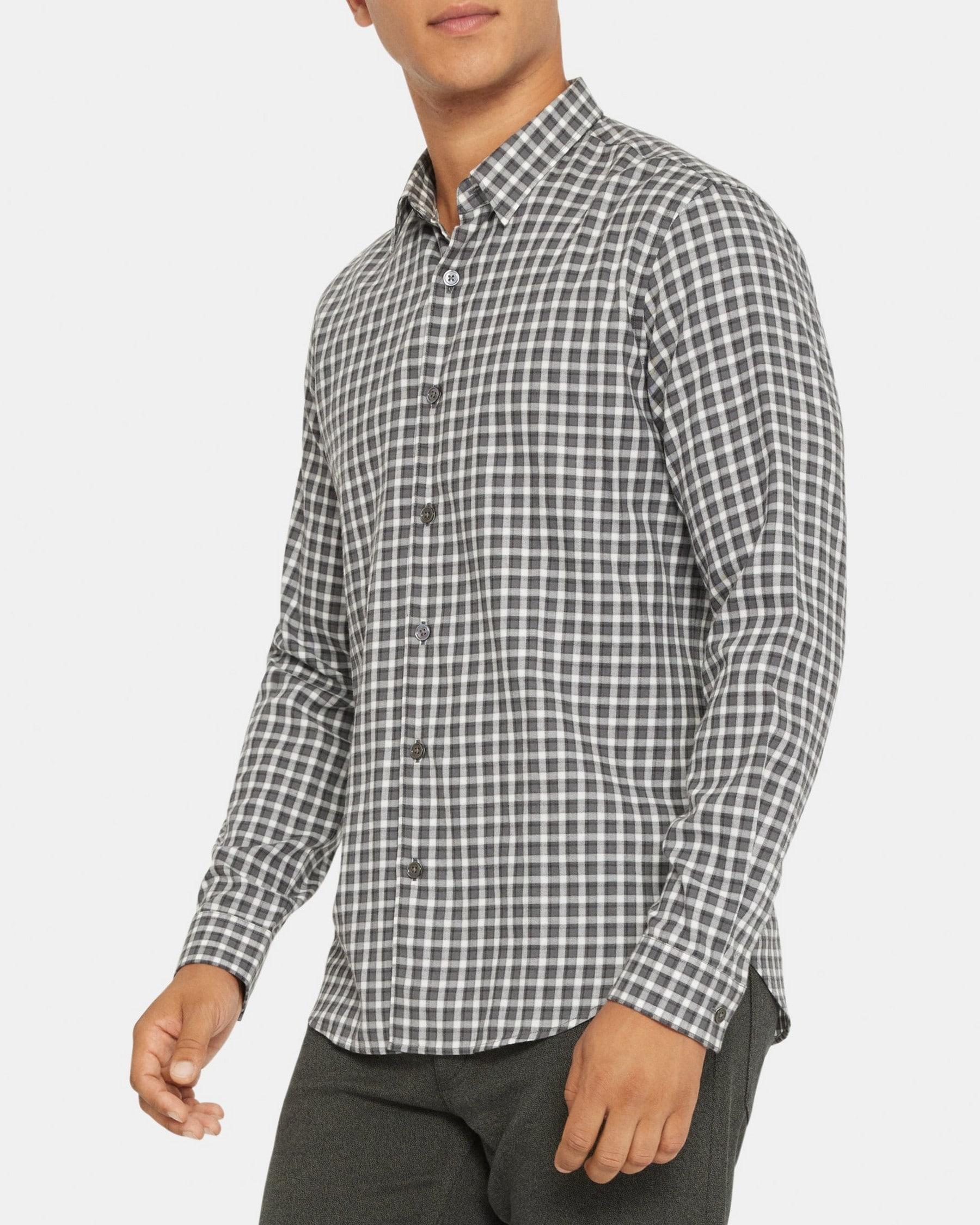 Long-Sleeve Shirt in Gingham Cotton Product Image