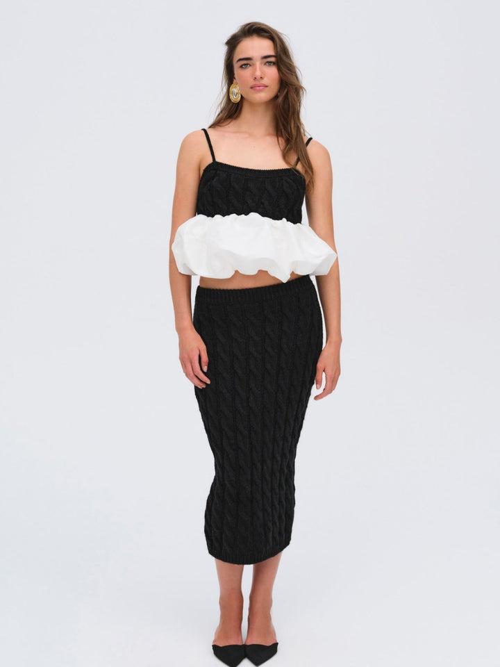 Lise Knit Midi Skirt — Black Product Image