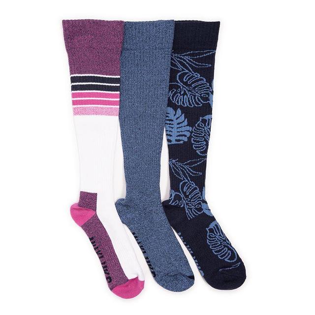 Womens MUK LUKS 3-Pack Compression Knee-High Socks, Blue Product Image