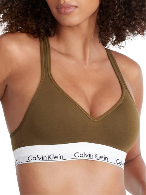 Calvin Klein Womens Modern Cotton Padded Bralette - Black - L Product Image