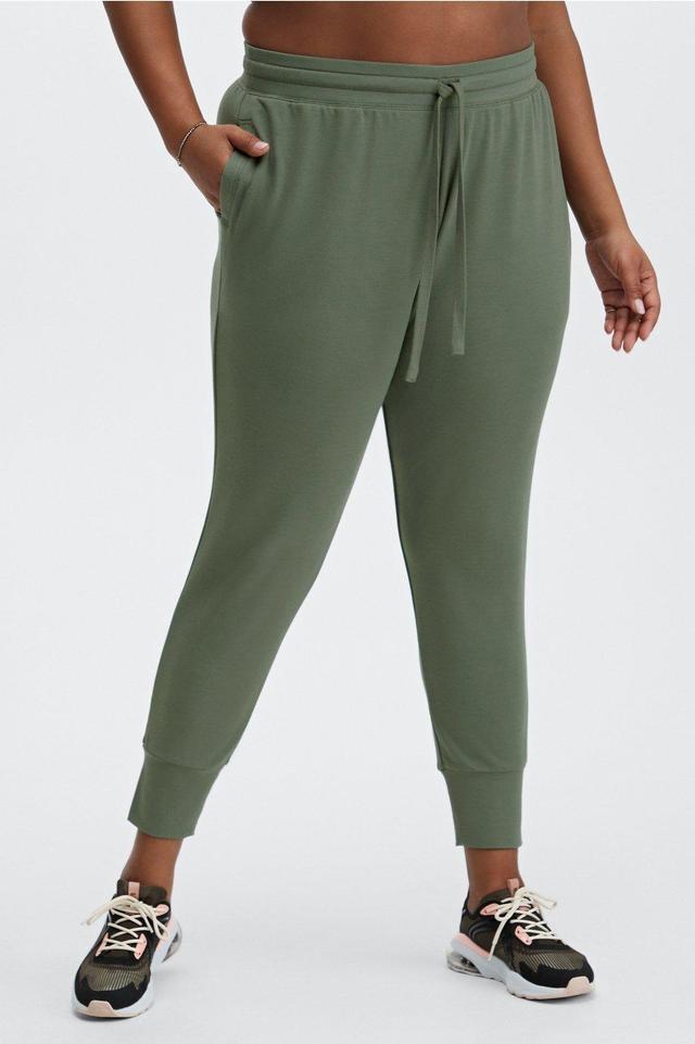 Fabletics Luxe Terry Jogger Womens green plus Size 3X Product Image