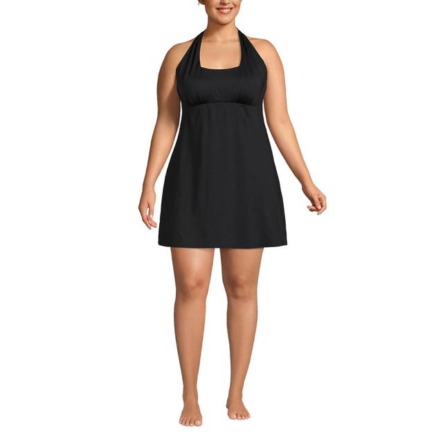 Plus Size Lands End Halter One-Piece Swimdress, Womens Product Image