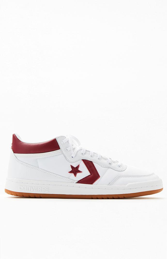 Converse White & Burgundy Fastbreak Pro Shoes in White Product Image