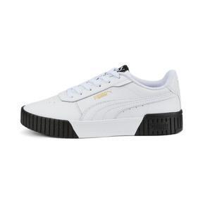 PUMA Carina 2.0 Women's Sneakers in White/Team Gold/Black Product Image