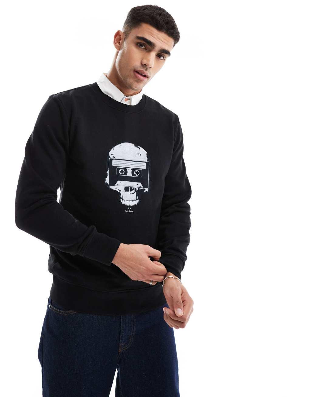 PS Paul Smith skull print sweatshirt in black Product Image