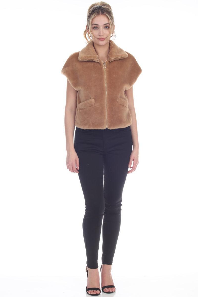 Faux Fur Zip-Up Vest product image