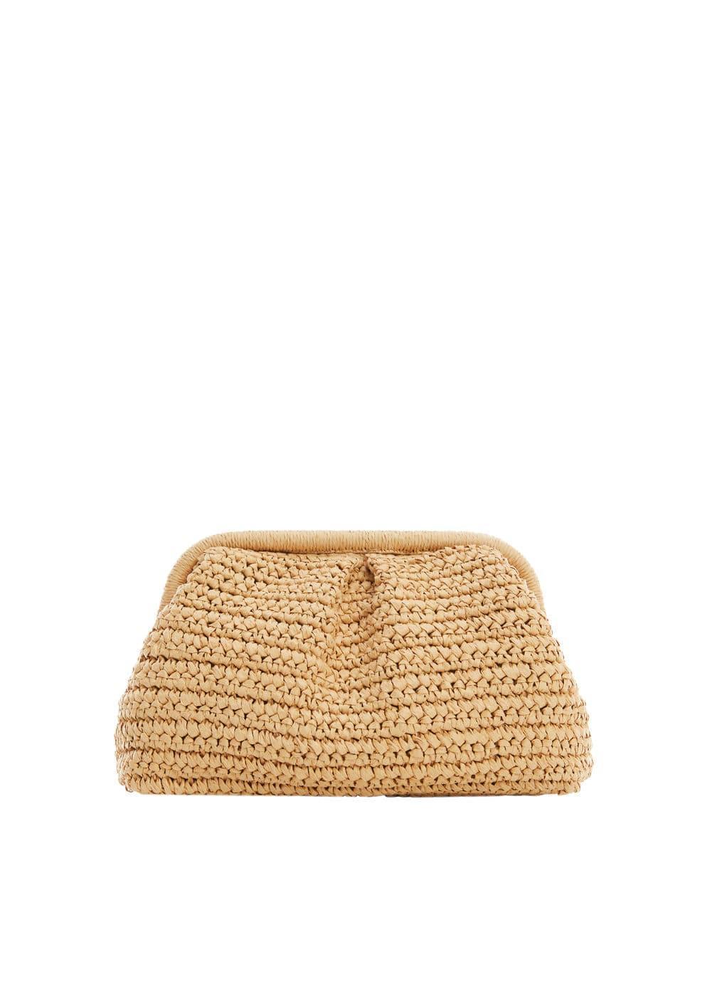 MANGO - Rattan clutch bag - One size - Women Product Image