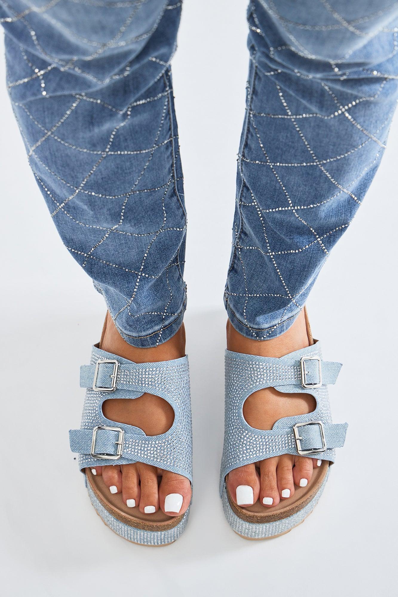 Not Going Anywhere Flatforms - Denim Product Image